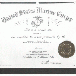 Mark E Palmer- Marine Course Diploma